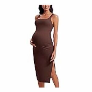 CRZ Yoga | Taupe Maternity Dress | Medium